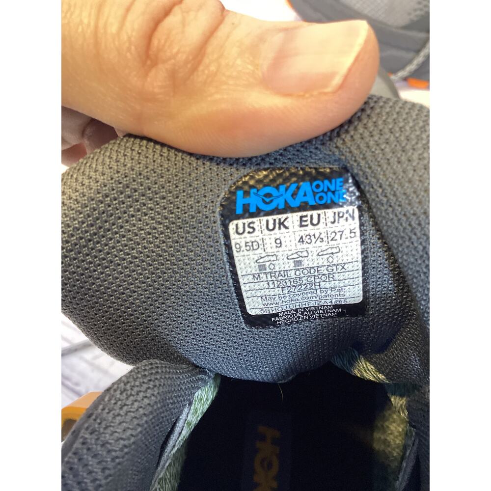 Hoka Men's Gray and Orange Hiking Shoes - Picture 5 of 6